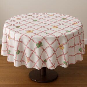 John Matouk 70” Round Cotton Tablecloth NWT Made in USA Novelty